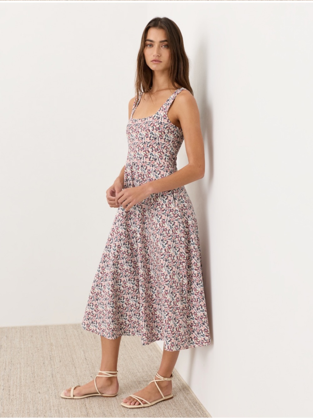 Pact Organic Fit & Flare Square Neck Dress - Picture 3 of 9
